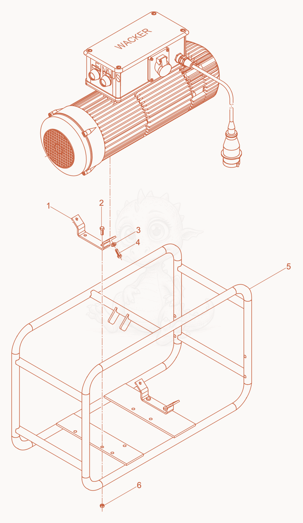 Exploded parts diagram of the Converter cpl. of a Wacker Neuson FU5Z/200, with numbered balloons