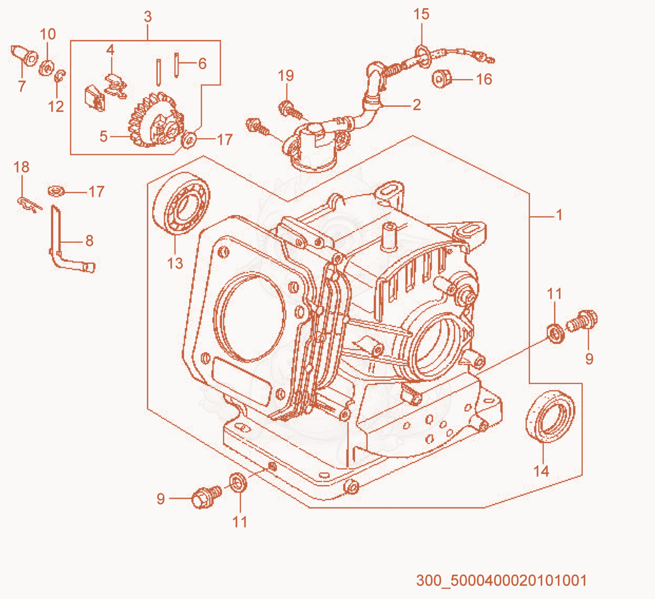 Exploded parts diagram of the Engine Block of a Wacker Neuson WP1235AW-L, with numbered balloons