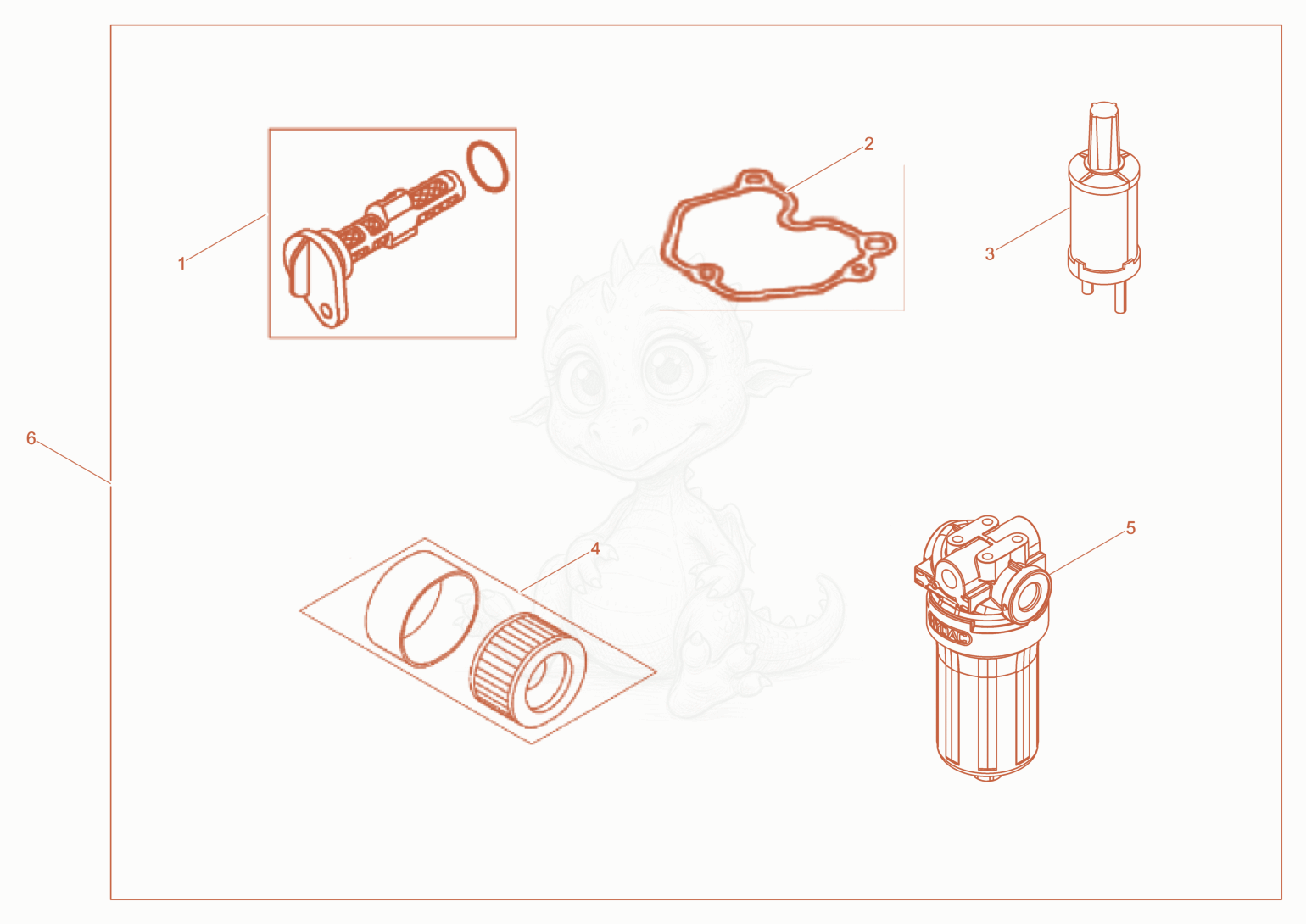 Exploded parts diagram of the Maintenance kit of a Wacker Neuson RD10YEHFLRC, with numbered balloons