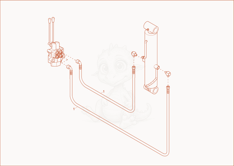 Exploded parts diagram of the TILT CYLINDER INSTALLATION of a Wacker Neuson 1001, with numbered balloons