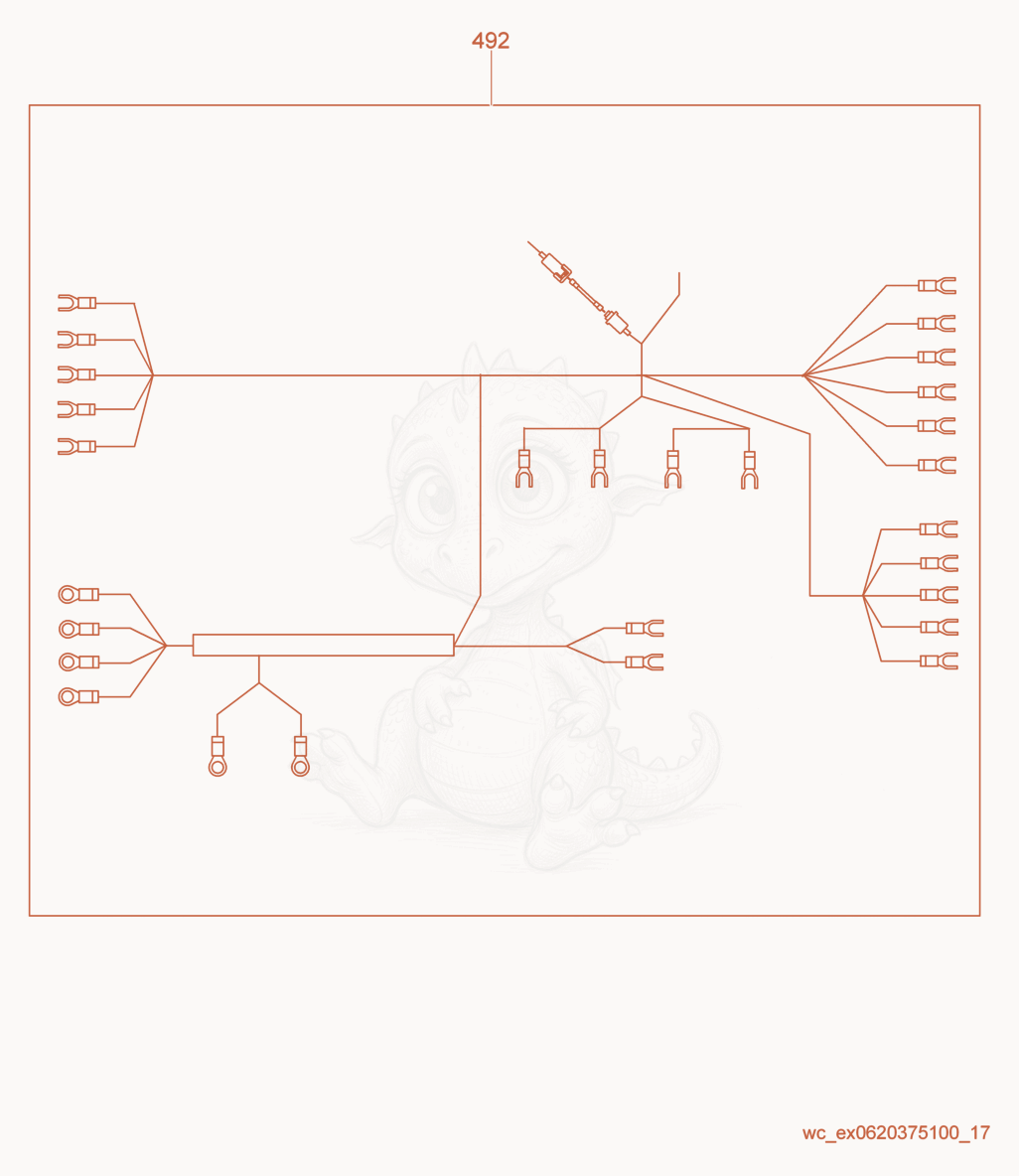 Exploded parts diagram of the Wiring Harness/Alternator of a Wacker Neuson LTW20Z1, with numbered balloons