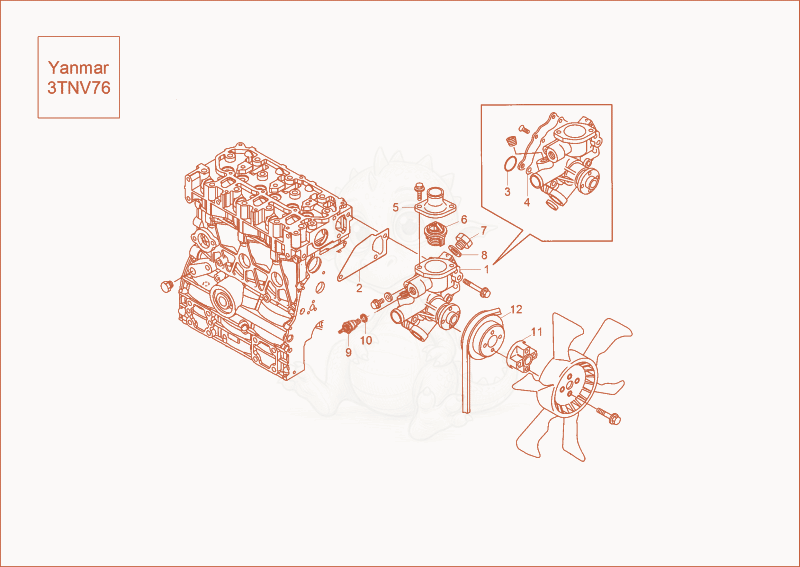 Exploded parts diagram of the cooling system of a Wacker Neuson EZ26, with numbered balloons