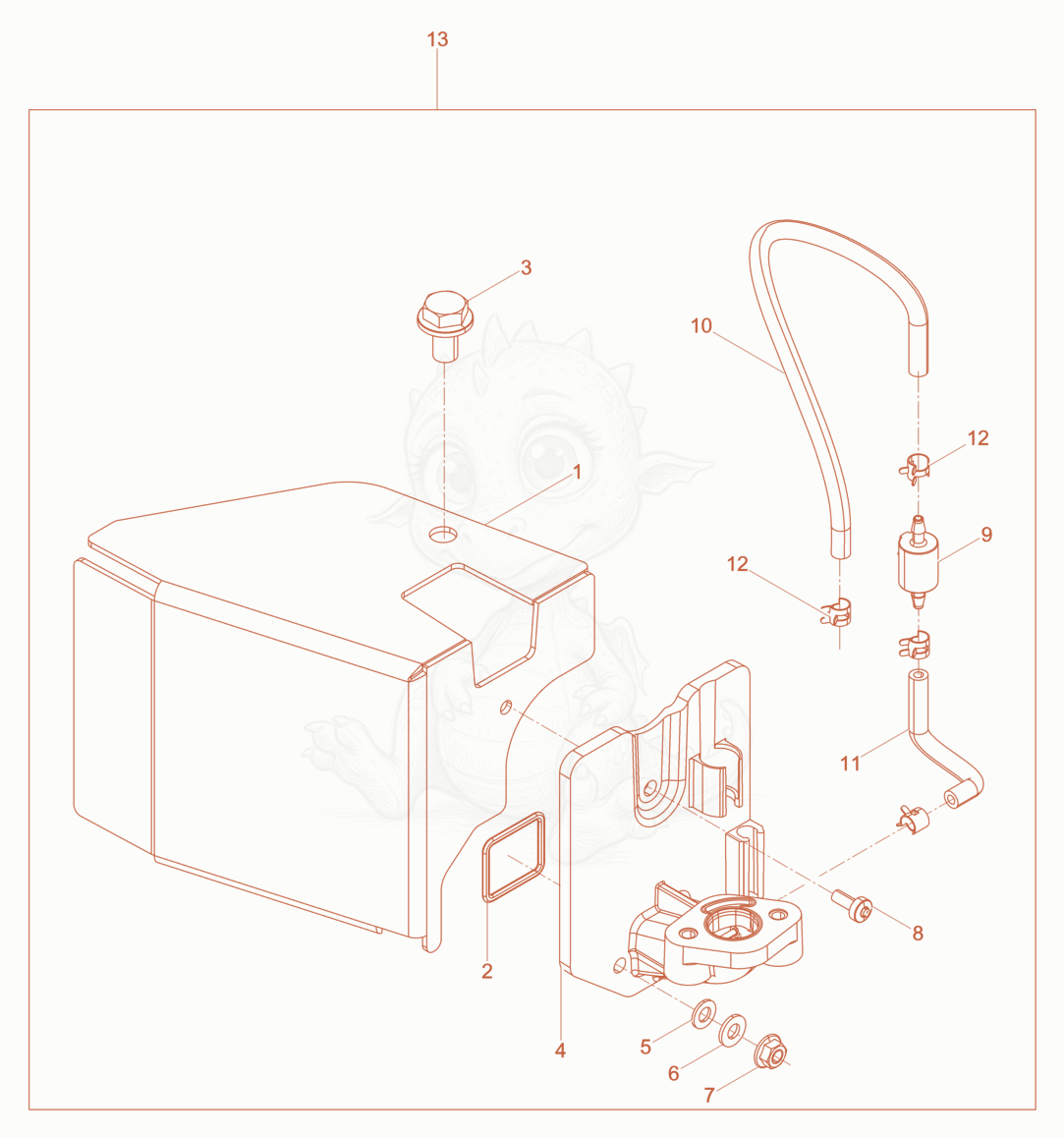 Exploded parts diagram of the Kit-rebuild carburetor flange of a Wacker Neuson BS70-2PLUS11IN, with numbered balloons