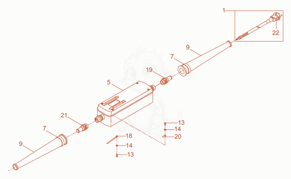 Despiece del Converter de una máquina Wacker Neuson IRSEN-FU57/230, con globos numerados