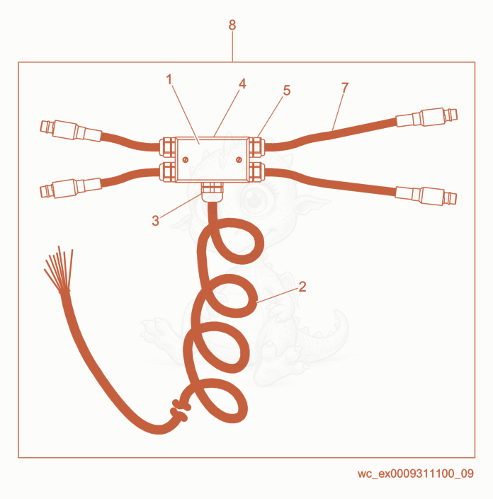 Exploded parts diagram of the Light Junction Box cpl. of a Wacker Neuson LTC4L, with numbered balloons