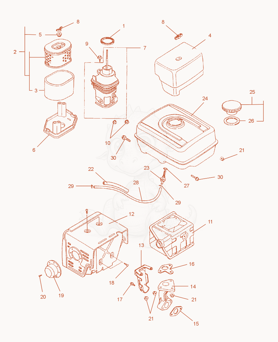 Exploded parts diagram of the Air Filter Insert cpl. of a Wacker Neuson BPU2950A, with numbered balloons