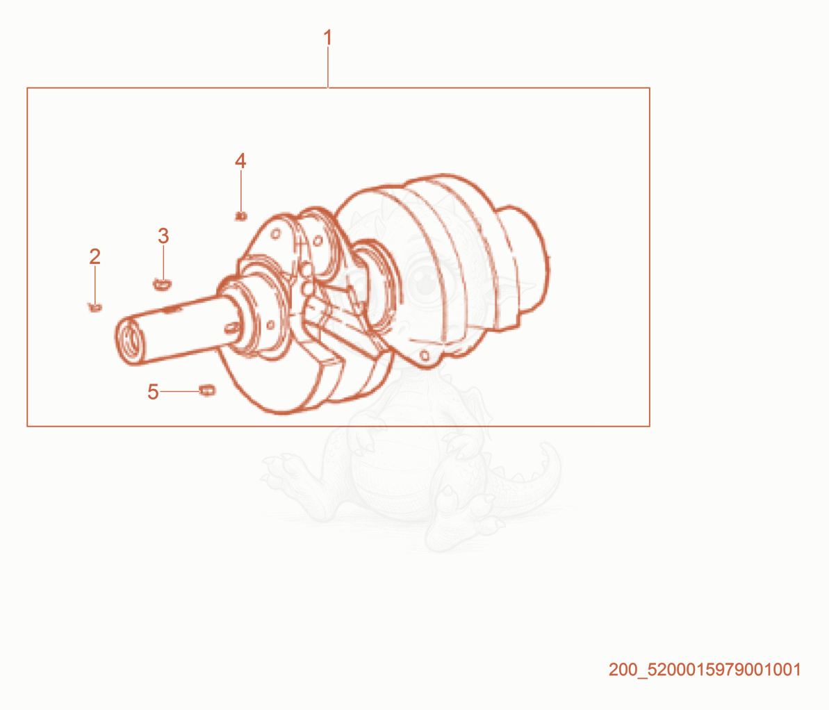 Exploded parts diagram of the Crankshaft of a Wacker Neuson RTL82-SC3, with numbered balloons