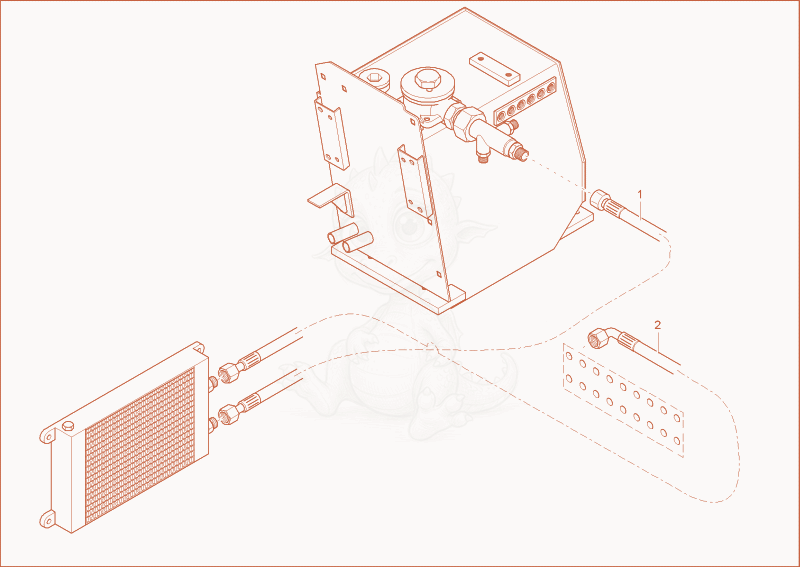 Exploded parts diagram of the OIL COOLER INSTALLATION of a Wacker Neuson 2202RD, with numbered balloons