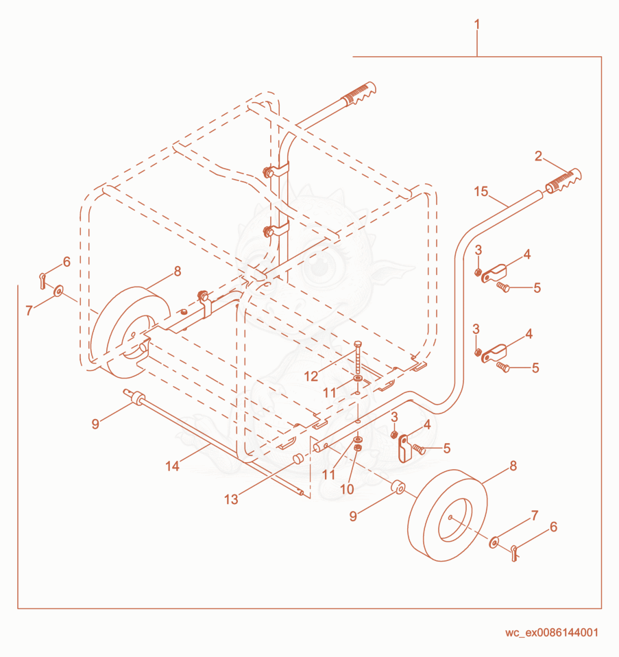 Exploded parts diagram of the Wheel Kit of a Wacker Neuson PT3Y, with numbered balloons