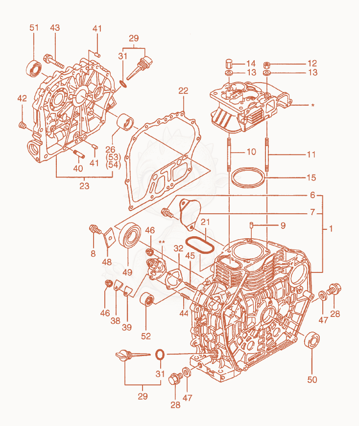Exploded parts diagram of the Engine Block of a Wacker Neuson PT3Y, with numbered balloons