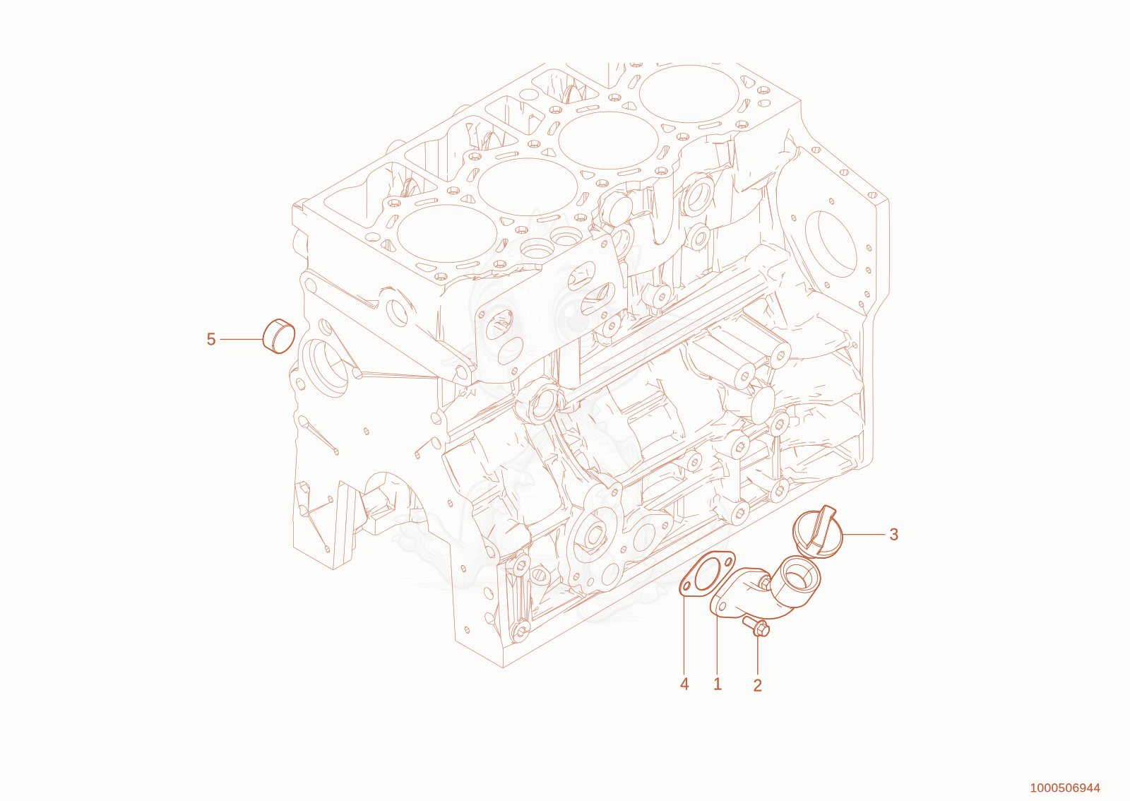 Exploded parts diagram of the locking parts of a Wacker Neuson TH730(415-24), with numbered balloons