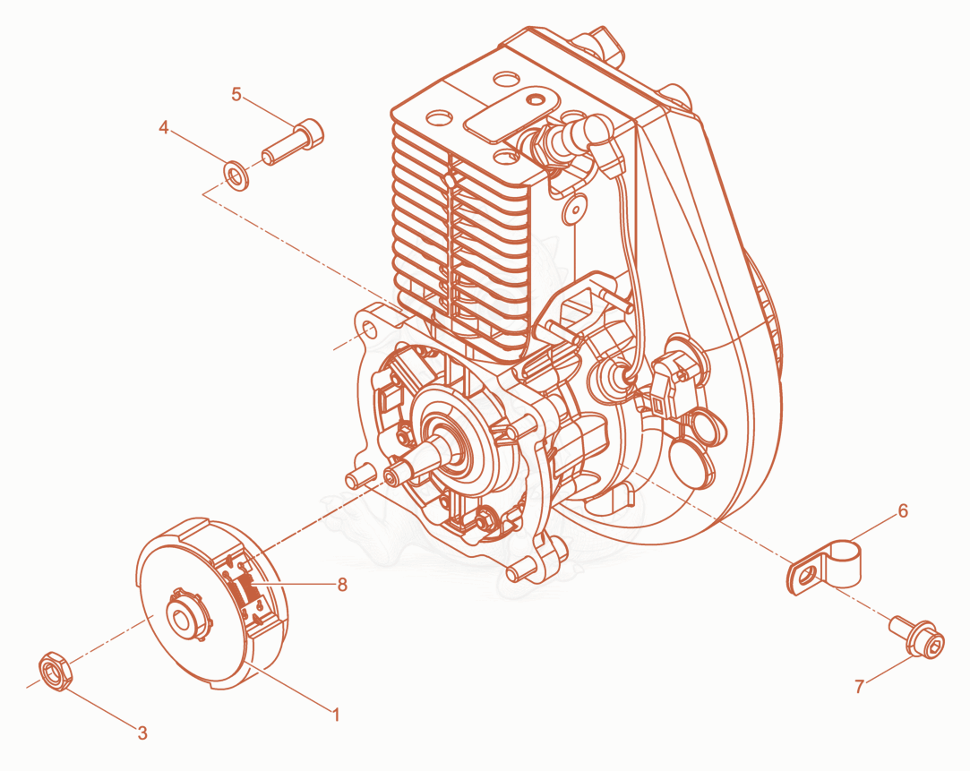 Exploded parts diagram of the Mounting Parts Engine of a Wacker Neuson BS60-2PLUS11IN, with numbered balloons