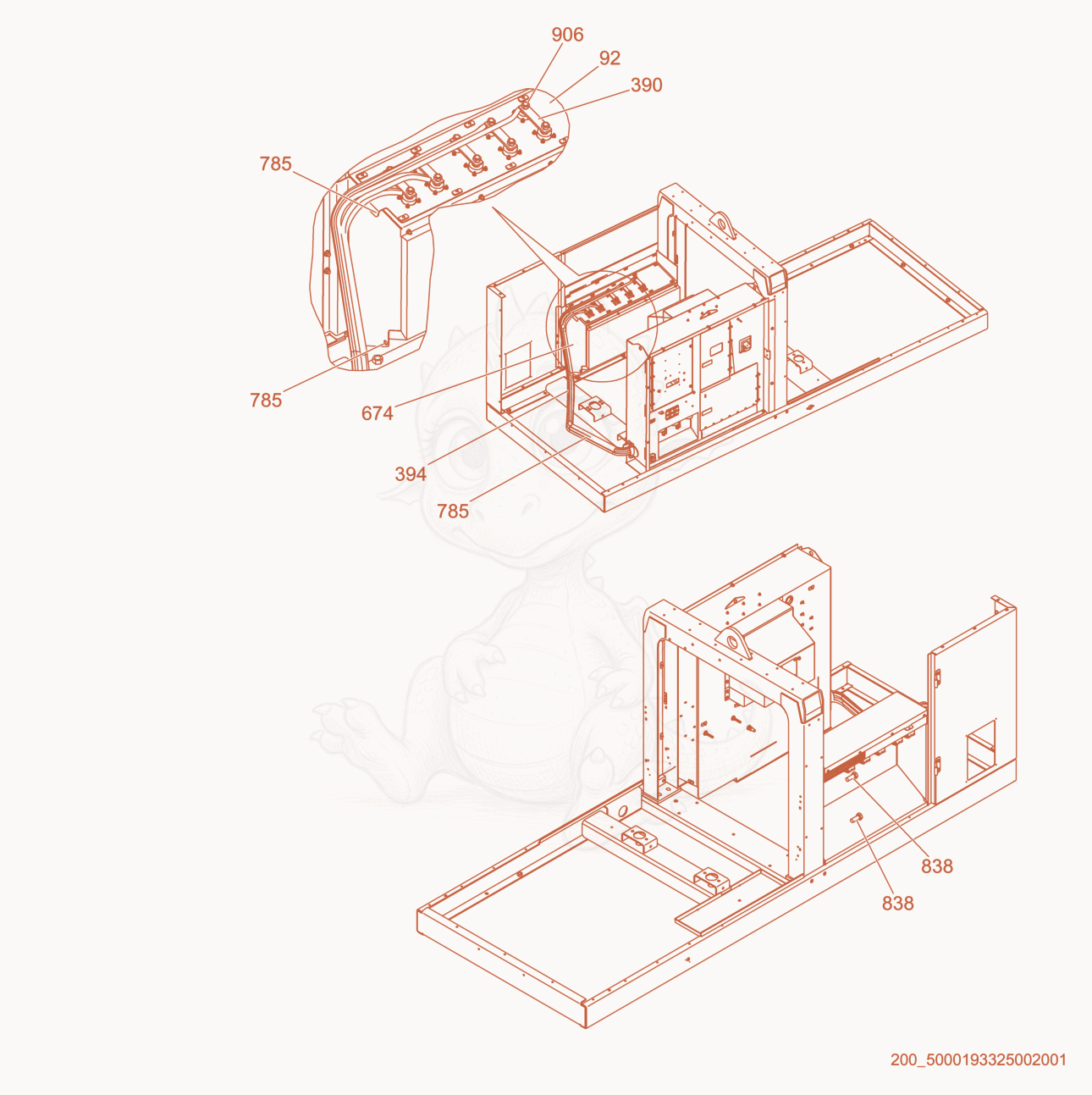 Exploded parts diagram of the Insulator of a Wacker Neuson G120, with numbered balloons