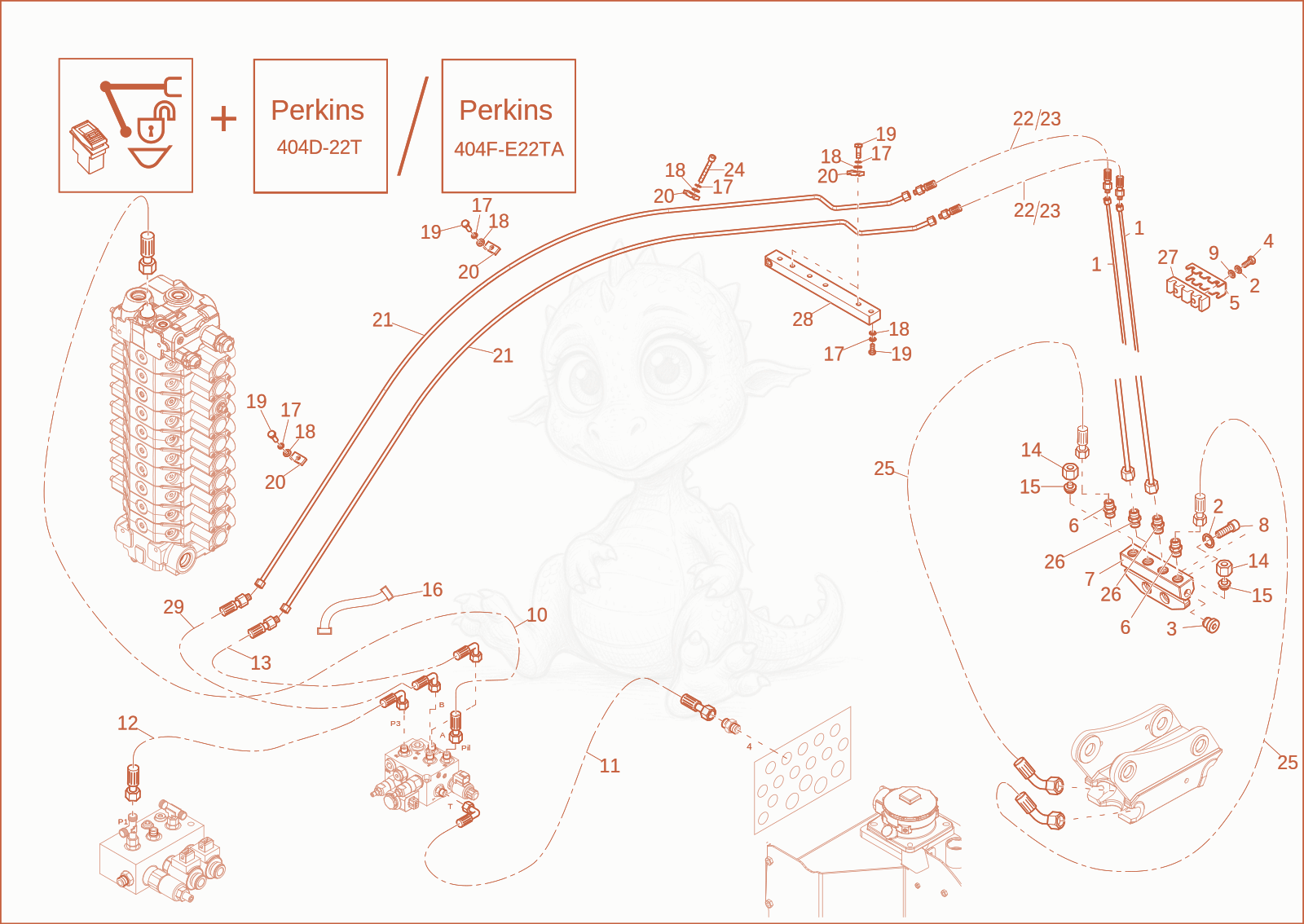 Despiece del EASY LOCK INSTALLATION (OPTION) de una máquina Wacker Neuson EW65, con globos numerados