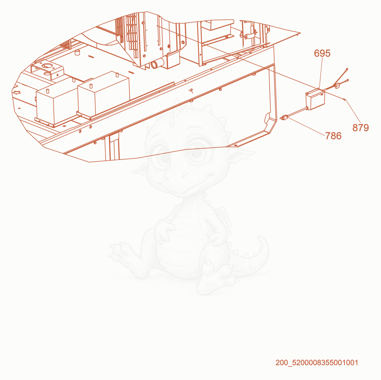 Exploded parts diagram of the Option- Battery Charger of a Wacker Neuson G150, with numbered balloons