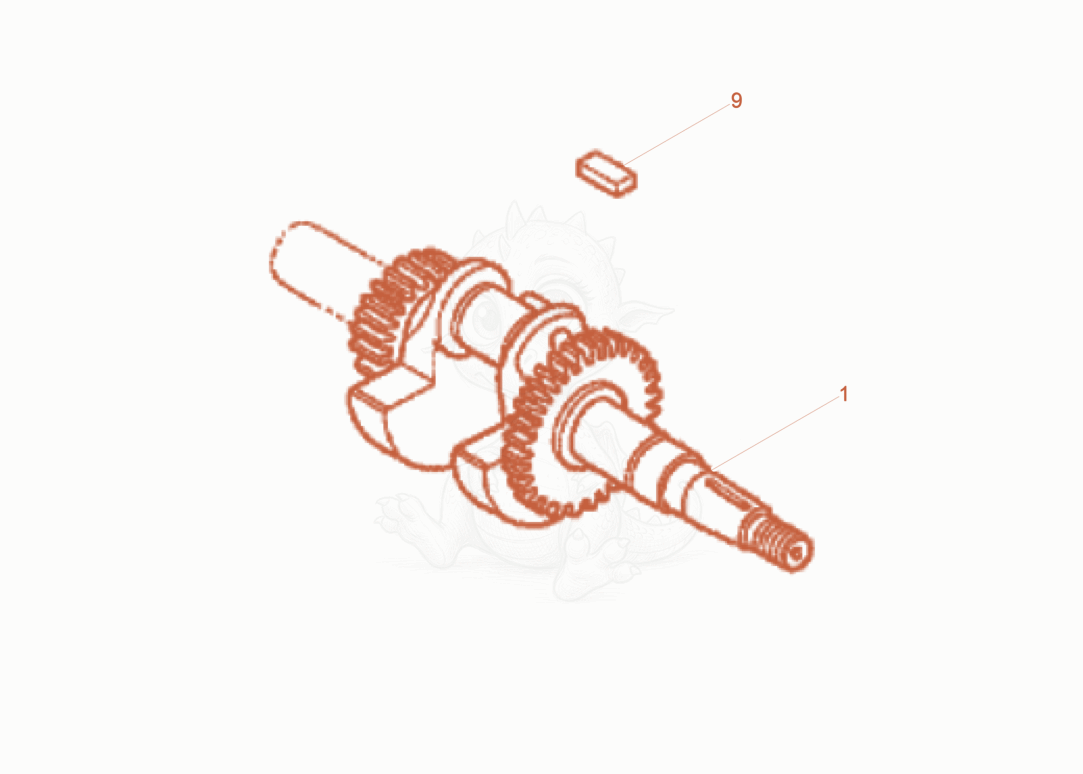 Exploded parts diagram of the Crankshaft of a Wacker Neuson BPS1340AW, with numbered balloons
