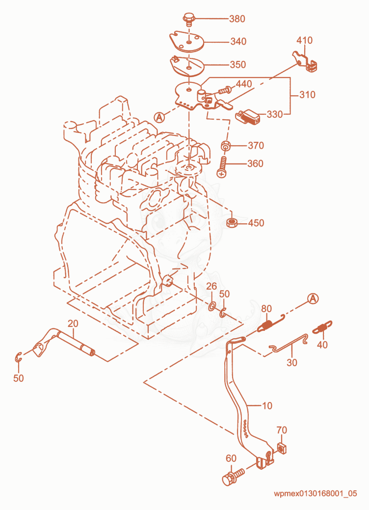 Exploded parts diagram of the Governor of a Wacker Neuson AP1550R, with numbered balloons