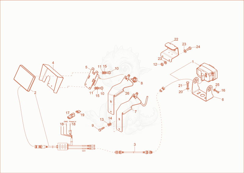 Exploded parts diagram of the Reversing Camera (OPTION) of a Wacker Neuson 5001, with numbered balloons