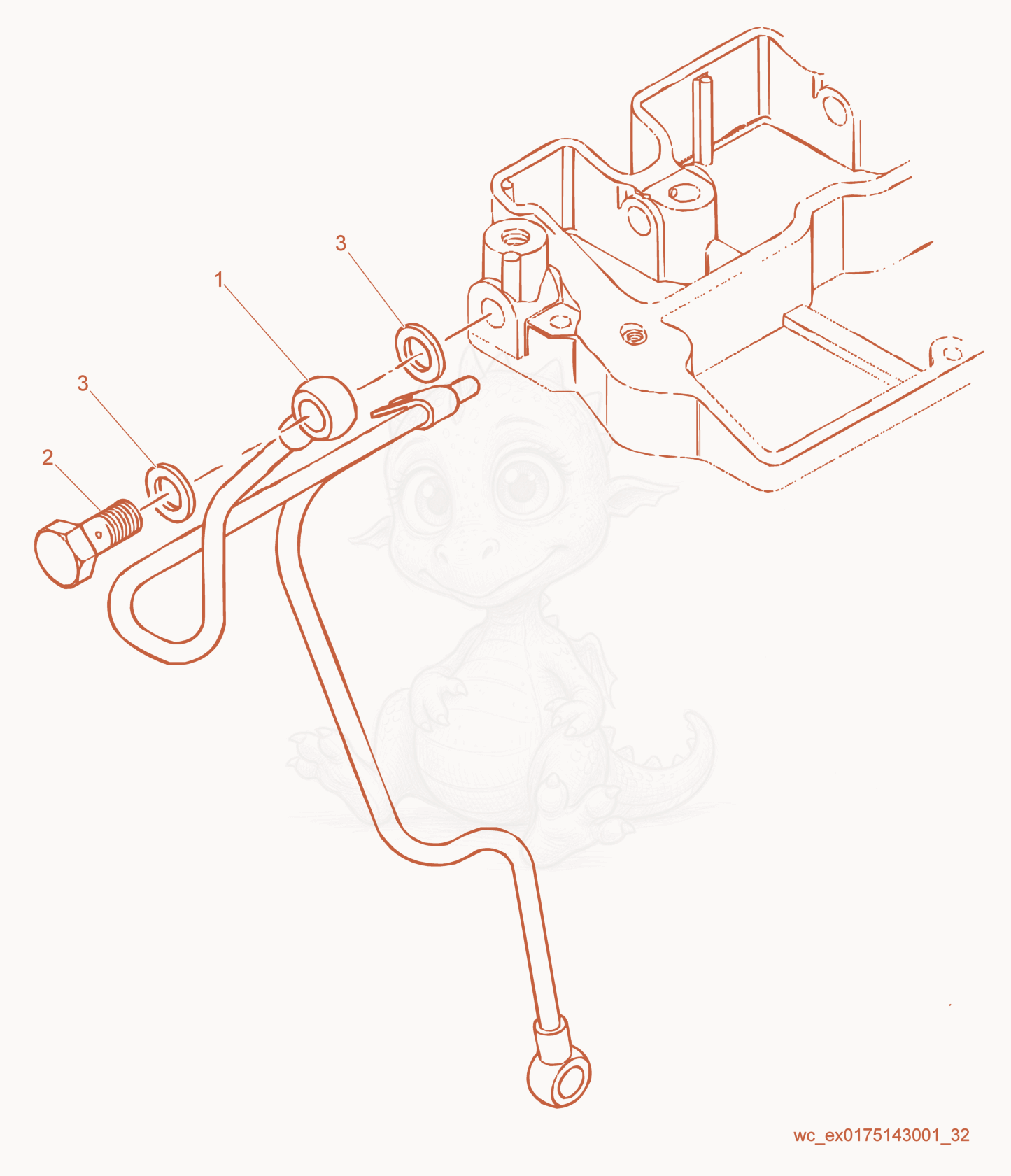 Exploded parts diagram of the Pipe of a Wacker Neuson RD27-120, with numbered balloons