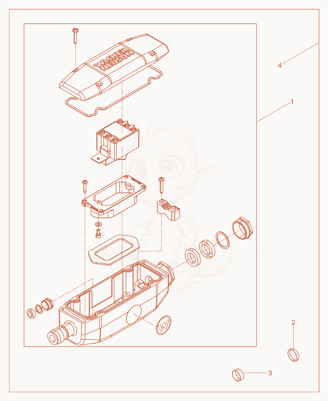 Exploded parts diagram of the Switch Kit of a Wacker Neuson IREN456MGV, with numbered balloons