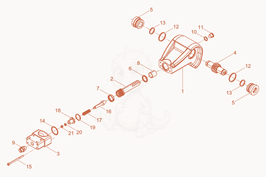 Exploded parts diagram of the Center Pole Head cpl. of a Wacker Neuson APUKMAT, with numbered balloons