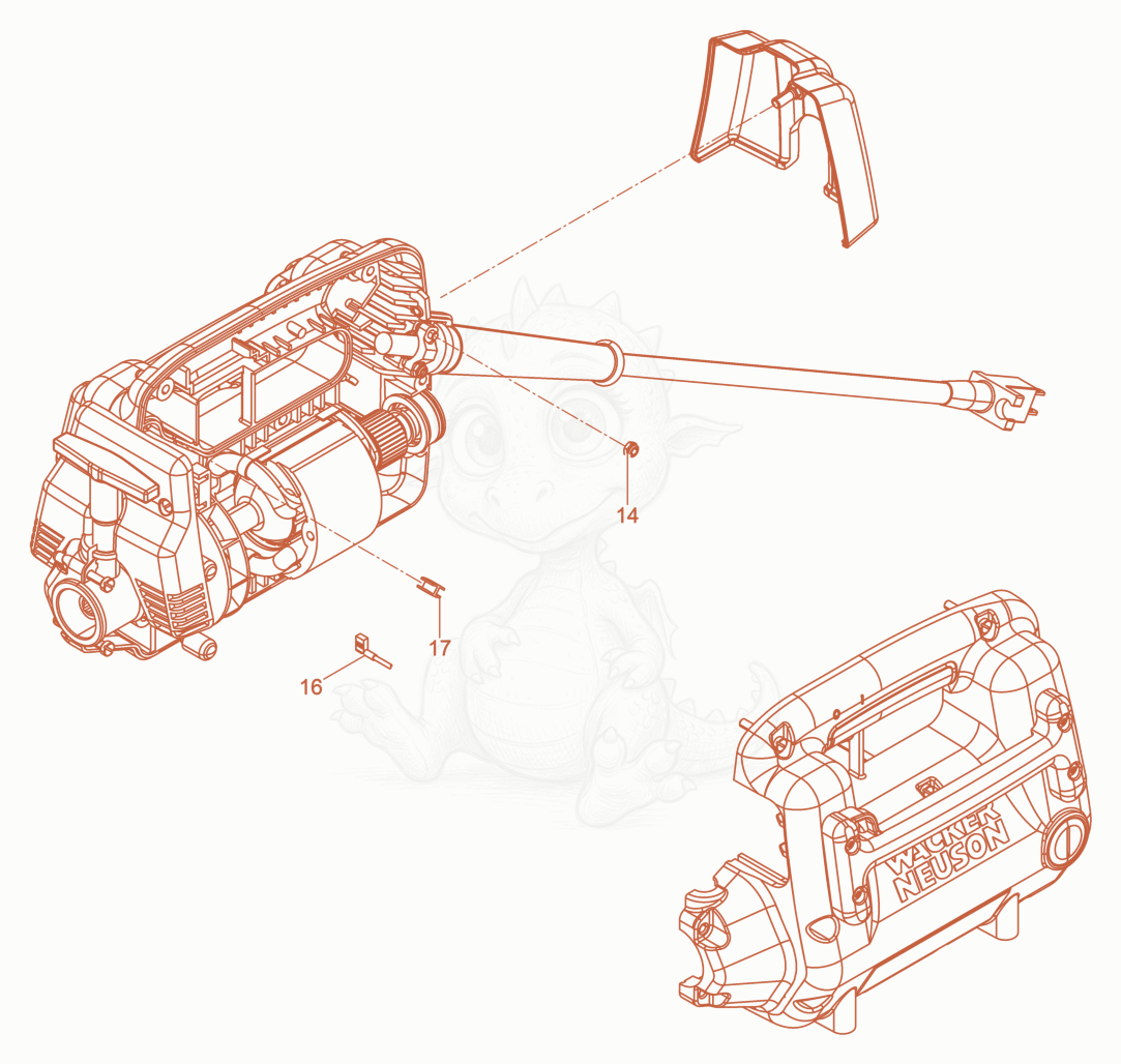 Exploded parts diagram of the Drive Engine cpl. of a Wacker Neuson M2000/120/UL, with numbered balloons