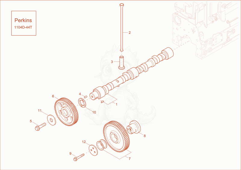 Exploded parts diagram of the CAMSHAFT of a Wacker Neuson ST35(S04-02), with numbered balloons