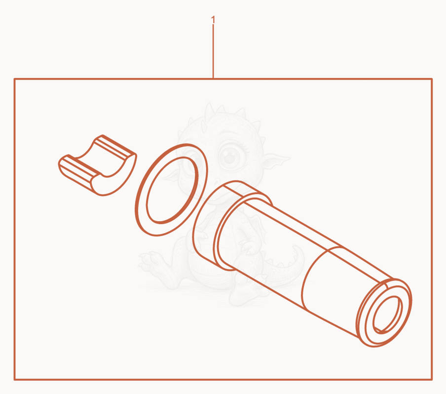 Exploded parts diagram of the Cable bushing of a Wacker Neuson AR36/3/500, with numbered balloons