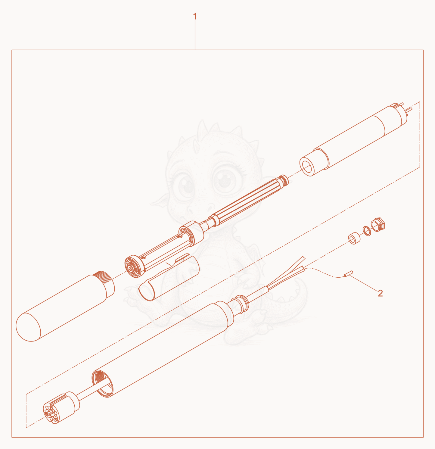 Exploded parts diagram of the Retrofit kit-Internal Vibrator of a Wacker Neuson IREN388MGV, with numbered balloons
