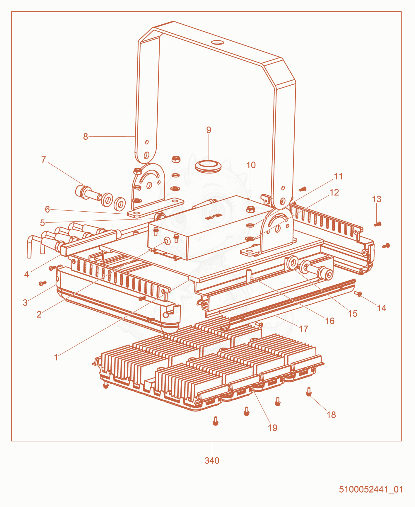 Exploded parts diagram of the Option-LED Light cpl. of a Wacker Neuson LTV6K, with numbered balloons