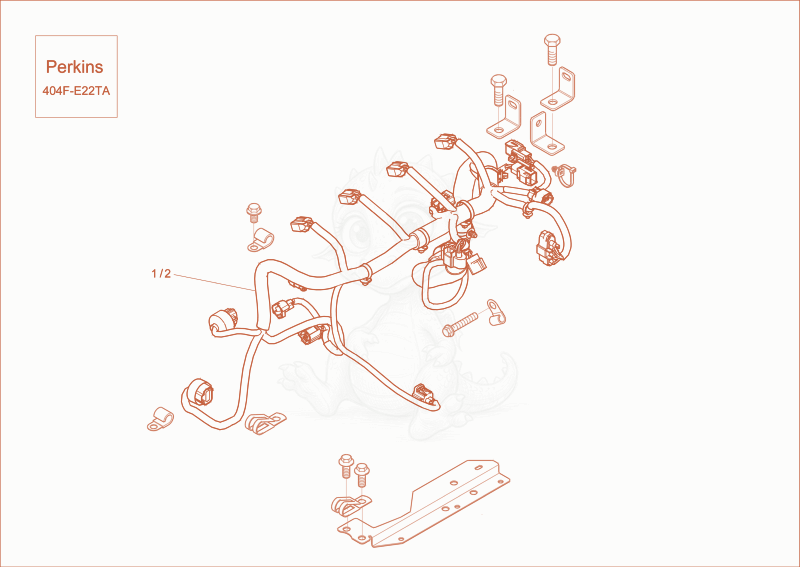 Exploded parts diagram of the wiring harness engine of a Wacker Neuson EW65, with numbered balloons
