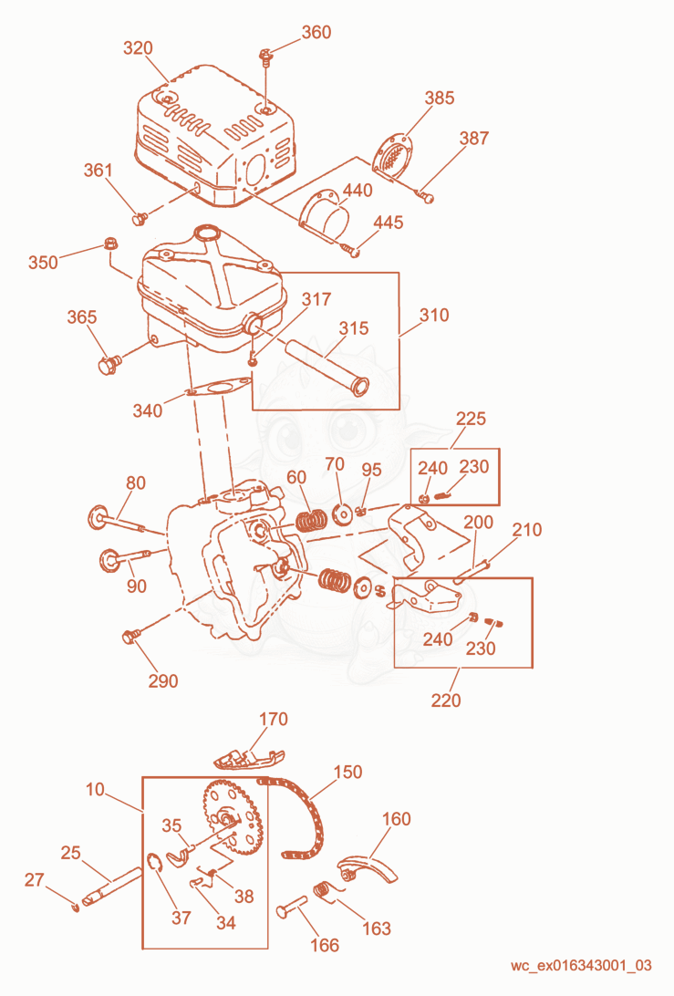 Exploded parts diagram of the Intake/Exhaust of a Wacker Neuson CT36-9, with numbered balloons