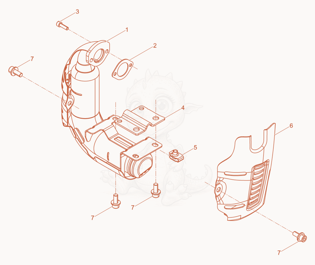 Exploded parts diagram of the Muffler cpl. of a Wacker Neuson BS50-211INO.BSZ, with numbered balloons