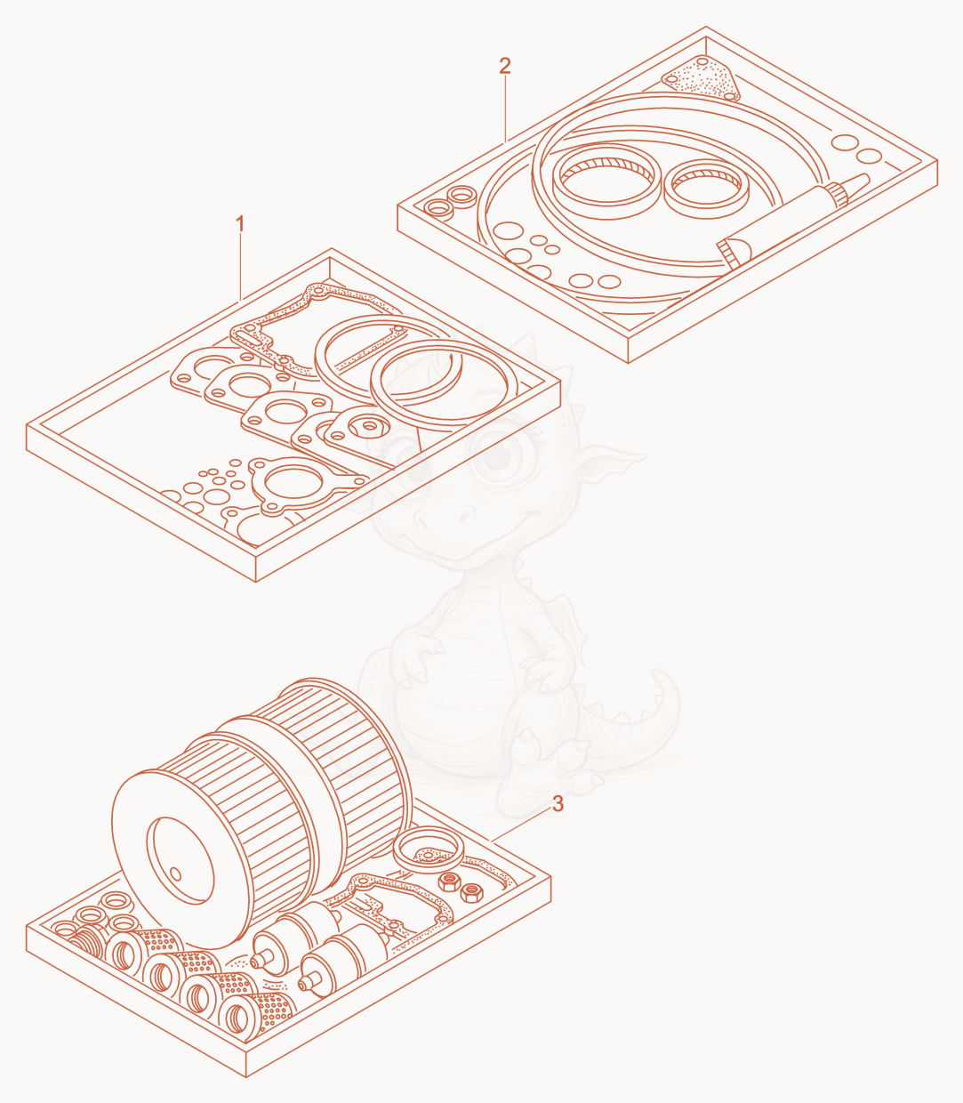 Exploded parts diagram of the Spare Parts Kits of a Wacker Neuson DPU4045H, with numbered balloons
