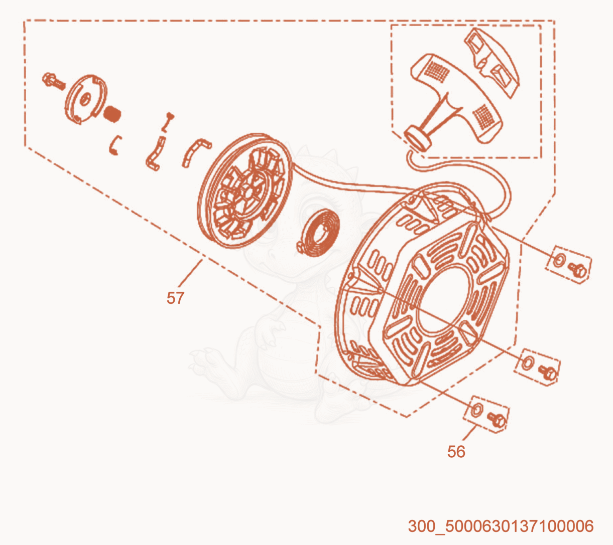 Exploded parts diagram of the Starter of a Wacker Neuson ML440, with numbered balloons