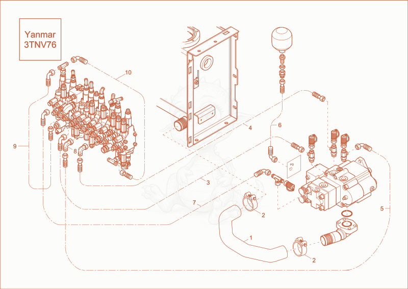 Exploded parts diagram of the HYDRAULIC PUMP INSTALLATION of a Wacker Neuson EZ26, with numbered balloons