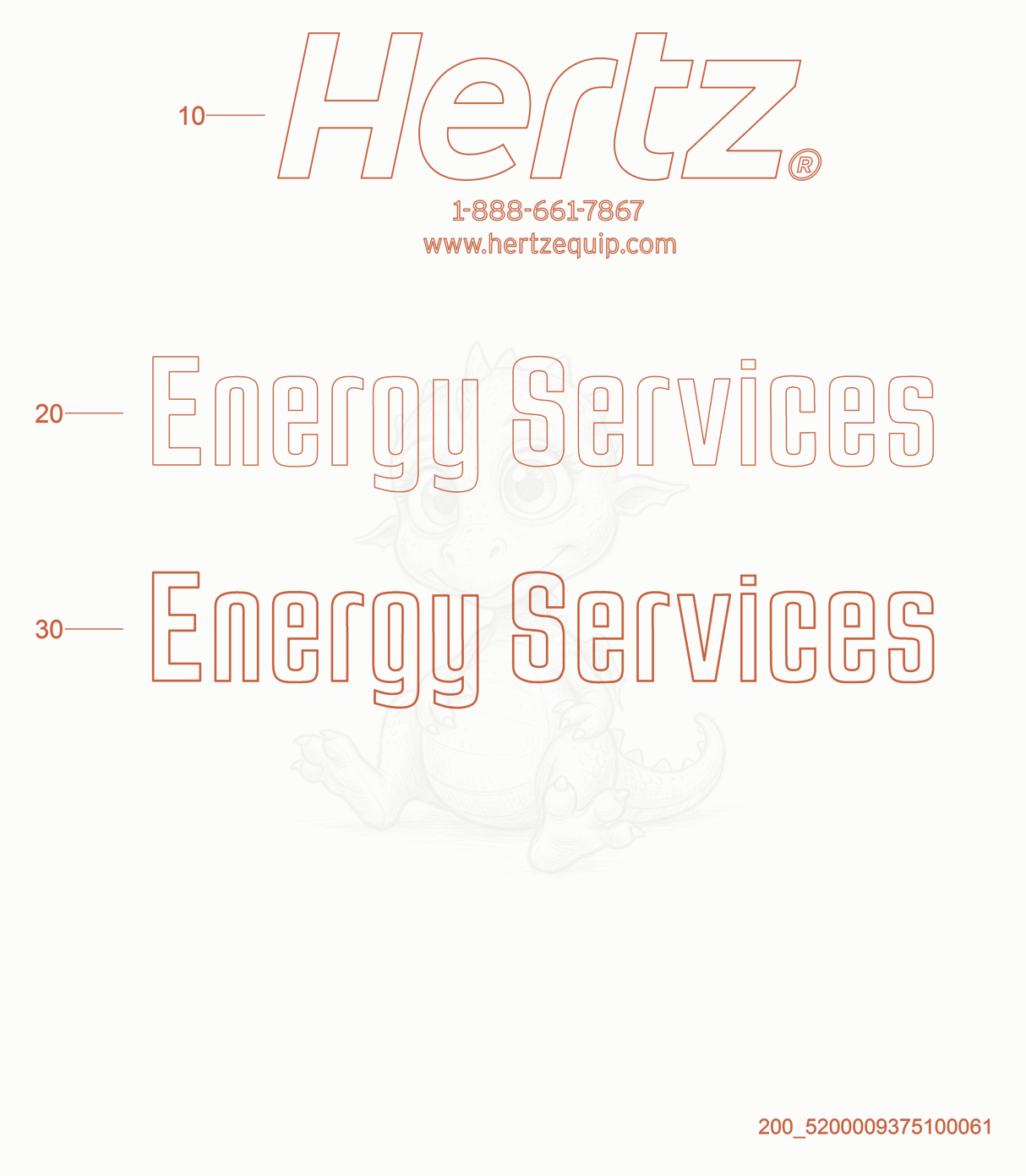 Exploded parts diagram of the Labels, HERTZ of a Wacker Neuson G320, with numbered balloons