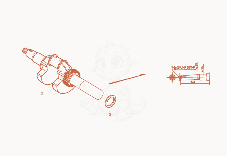 Exploded parts diagram of the Crankshaft of a Wacker Neuson GS12AI, with numbered balloons