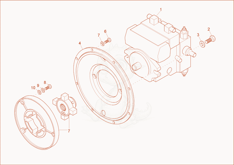 Exploded parts diagram of the HYDRAULIC PUMP DRIVE of a Wacker Neuson 3500/6002, with numbered balloons