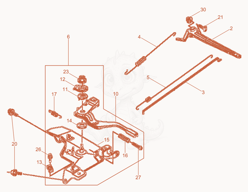Exploded parts diagram of the Governor of a Wacker Neuson BPU5045A, with numbered balloons