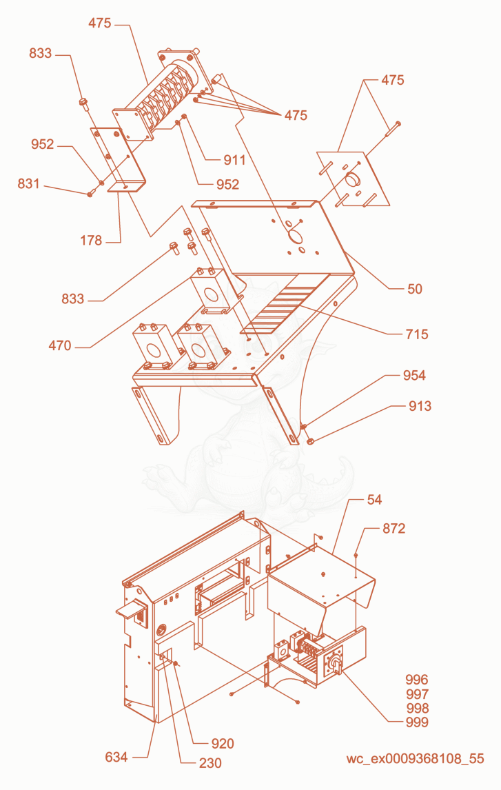 Exploded parts diagram of the Voltage Selector Switch Box of a Wacker Neuson G25, with numbered balloons
