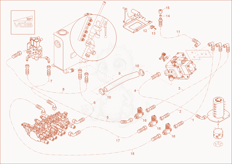 Exploded parts diagram of the HYDRAULIC PUMP INSTALLATION (OPTION) of a Wacker Neuson 2404, with numbered balloons