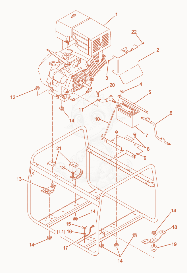 Exploded parts diagram of the Engine Compartment of a Wacker Neuson GS5.6A, with numbered balloons