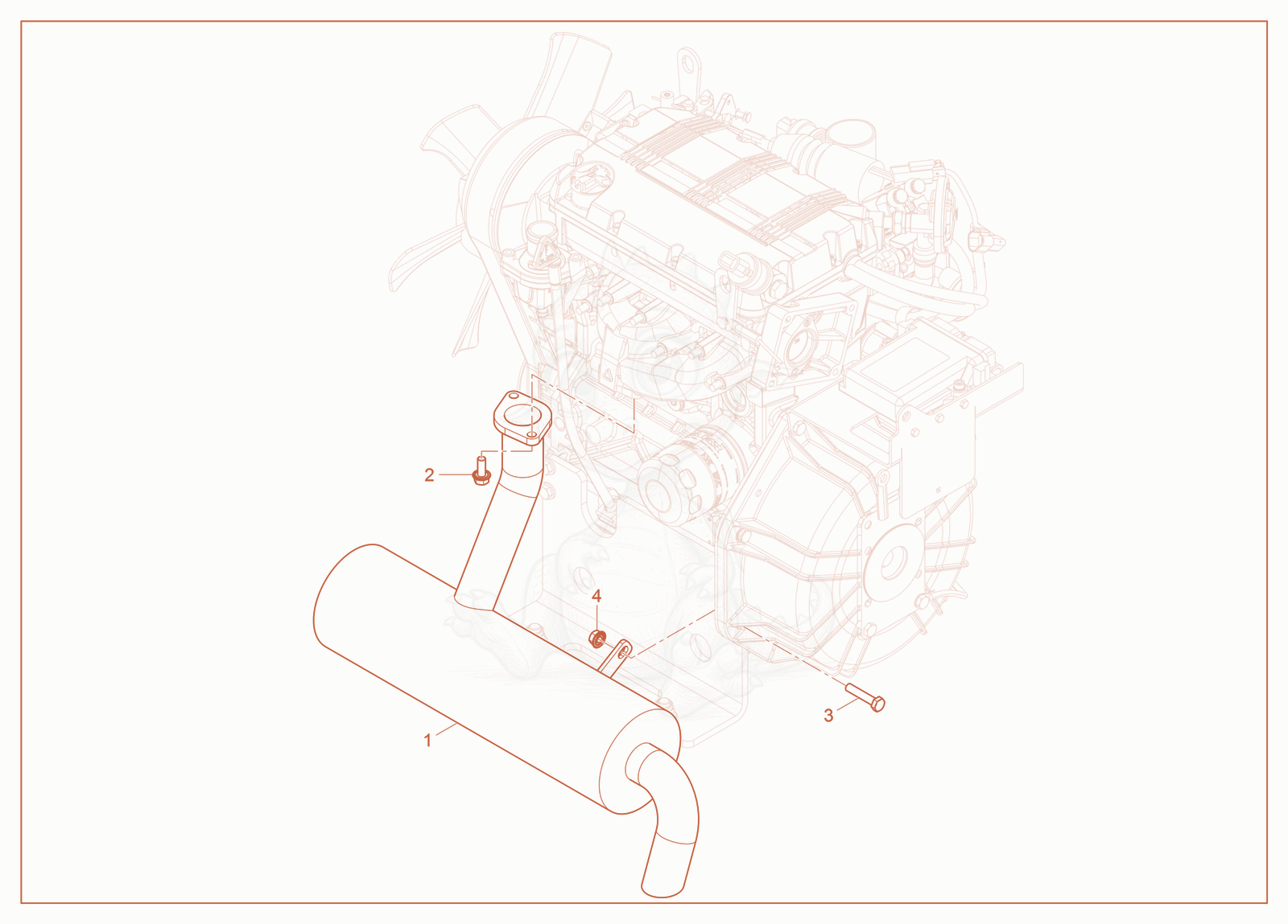 Exploded parts diagram of the Muffler of a Wacker Neuson RTLX-SC3, with numbered balloons