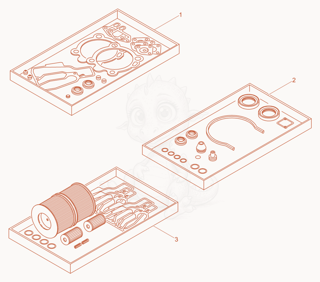 Exploded parts diagram of the Spare Parts Kits of a Wacker Neuson DPS3060HV, with numbered balloons
