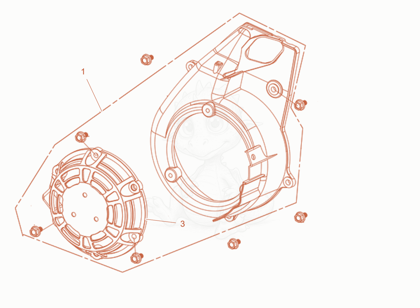 Exploded parts diagram of the Starter cpl. of a Wacker Neuson GB2000GICE, with numbered balloons