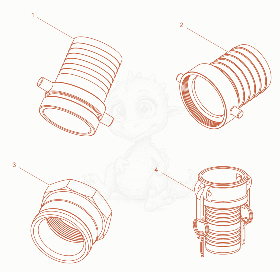 Exploded parts diagram of the Coupling of a Wacker Neuson PT3A, with numbered balloons