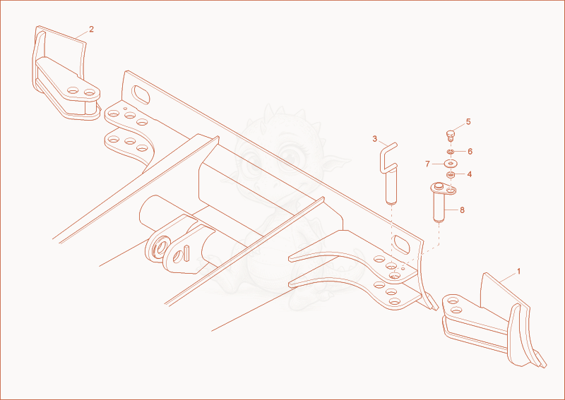 Exploded parts diagram of the DOZER BLADE BROADENING (OPTION) of a Wacker Neuson ET18, with numbered balloons
