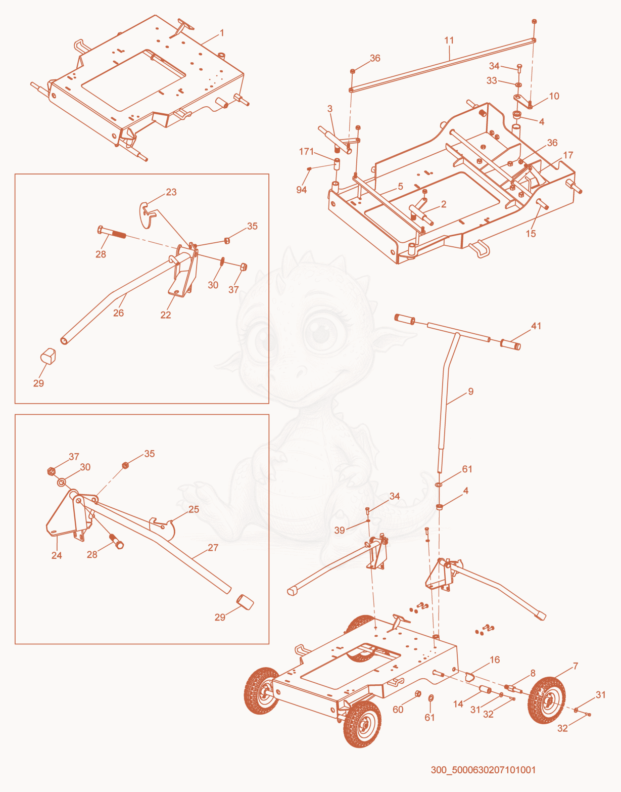 Despiece del Cart cpl. de una máquina Wacker Neuson ML225, con globos numerados