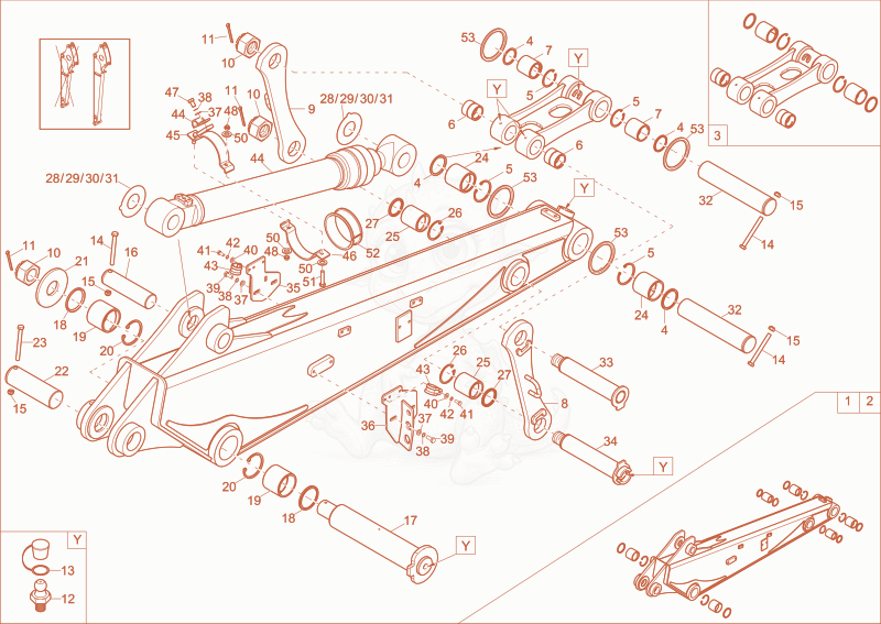 Exploded parts diagram of the DIPPER ARM LONG (OPTION) of a Wacker Neuson 14504, with numbered balloons
